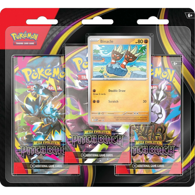 Pokemon TCG - Mega Evolution - Pitch Black (ME5) - 3-Pack Blister (Engelsk)